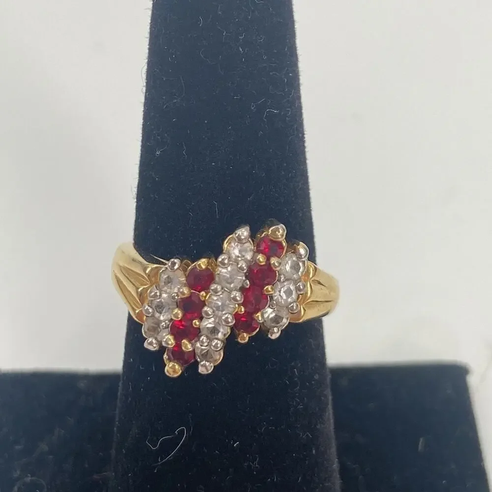 Vintage pave 14 K gold plated Ring Size 7